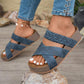 👡 50 % RABAT NU! 🔥 Dame-sandaler med krydsede remme og kilehæl – behagelige, stilfulde og perfekte til sommerdage ☀️