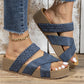 👡 50 % RABAT NU! 🔥 Dame-sandaler med krydsede remme og kilehæl – behagelige, stilfulde og perfekte til sommerdage ☀️