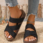 👡 50 % RABAT NU! 🔥 Dame-sandaler med krydsede remme og kilehæl – behagelige, stilfulde og perfekte til sommerdage ☀️