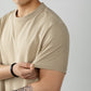 Herre-T-shirt med V-søm og rund hals