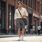 Casual cargoshorts til mænd med elastisk linning