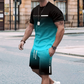 🏖️Sommertilbud: KUN 159,95 kr.!!😎T-shirt og shorts i farveovergang til mænd