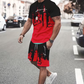 👕 60 % RABAT NU! 🔥 T-shirt og shorts-sæt til mænd med grafisk print – blødt stof, markant design og perfekt til sommerdage ☀️