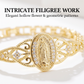 📿50 % RABAT!💥Elegant armbånd med udhulet blomst og Jomfru Maria – filigran-design, forgyldt, inspireret af troen ✨