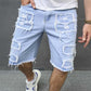 🔥Kun så længe lager haves: 40 % RABAT!🎉 Herreshorts i slidt denim med flossede detaljer