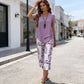 👚 50 % RABAT NU! 🔥 Sæt bestående af en afslappet tunika med rund hals og lag-på-lag-effekt samt bukser med brede ben – løst faldende design, blødt stof og perfekt til hverdagslooket 🌸