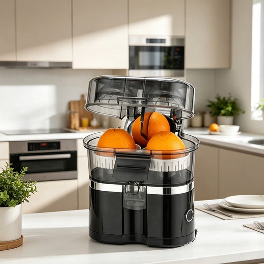 🔥Ny bestseller❤️‍🔥Automatisk citruspresser med to pressehoveder