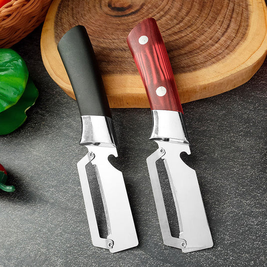 🥒BEGRÆNSET TID: 50 % RABAT! ⚡ Kraftig multifunktionsskræller i rustfrit stål – robust, bredt blad, flaskeåbner 🍺