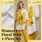 2-delt sæt til kvinder med blomsterprint