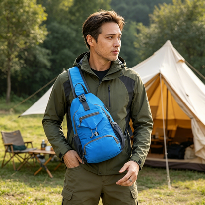 🎒 50 % RABAT! ✨ Outdoor-skuldertaske til mænd – med mange lommer, vandafvisende, åndbar ryg 🌦️
