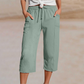 🏖️Sommertilbud: KUN 149,95 kr.!!🌷Kort bukser i bomuld og hør med plissering i ensfarvet design til kvinder