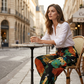 💐 Joggingbukser med høj talje i vintage-blomsterprint – stilfulde, behagelige og perfekte til hverdagsbrug ✨👖