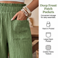 👖 50 % RABAT NU!🌿 Løse, ensfarvede fritidsbukser til kvinder – høj talje, brede ben og krøllet struktur – behagelige hjemmebukser ✨