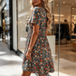 👗 50 % RABAT NU! 🌸 Sommerkjole til kvinder med blomsterprint, V-udskæring og korte ærmer – åndbar, smigrende og perfekt til solrige dage og strandture ☀️