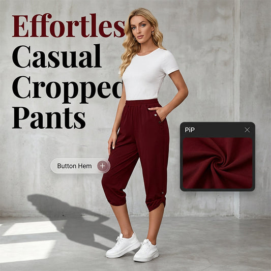 Casual capribukser til kvinder med elastisk talje