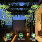 🌿50 % RABAT!🪴Solcelledrevet hængende græslampe – realistisk løv, varm hvid, IP65 ✨
