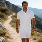 🔥Så længe lager haves: 50 % RABAT!🎉 2-delt sommer-sæt til mænd med polo og shorts