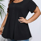 👚 50 % RABAT NU! ✨ T-shirt til kvinder med plissering foran og pufærmer – Blød, åndbar og elegant med pufærmer – perfekt til arbejde, brunch eller forårsdage 🌸