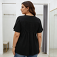 👚 50 % RABAT NU! ✨ T-shirt til kvinder med plissering foran og pufærmer – Blød, åndbar og elegant med pufærmer – perfekt til arbejde, brunch eller forårsdage 🌸