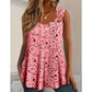 🌸 50 % RABAT NU!✨ Tanktop til kvinder med blomsterprint – elegant V-udskæring og løstsiddende pasform – et must-have i sommergarderoben 🌞