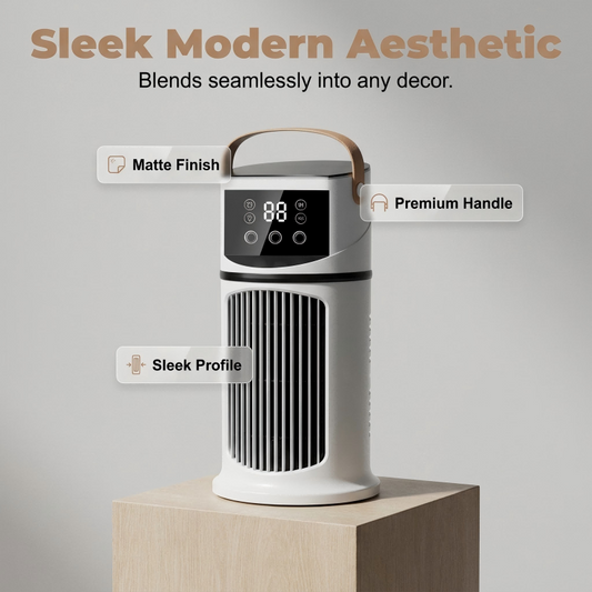 🌬️ BEGRÆNSET TILBUD: 50 % RABAT! ✨ 9-trins turbo-køleventilator – bærbar, støjsvag, fugtighedsregulering 💨