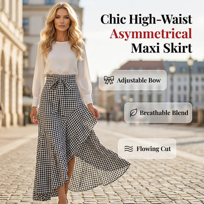 🔥New Arrivals on Sale-Women's High-Waist Asymmetrical Ruffle Maxi Skirt
