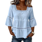 ⏳50 % rabat i en begrænset periode⏰ Elegant sommerbluse med firkantet halsudskæring🌸👚