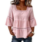 ⏳50 % rabat i en begrænset periode⏰ Elegant sommerbluse med firkantet halsudskæring🌸👚