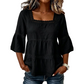 ⏳50 % rabat i en begrænset periode⏰ Elegant sommerbluse med firkantet halsudskæring🌸👚