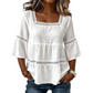 ⏳50 % rabat i en begrænset periode⏰ Elegant sommerbluse med firkantet halsudskæring🌸👚