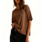 🌸 Tidløs T-shirt med rund hals, ultrablødt og åndbart materiale, afslappet oversized pasform 💫 Luftige korte ærmer – et must-have til hverdagen. Spar 49 % nu!
