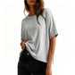 🌸 Tidløs T-shirt med rund hals, ultrablødt og åndbart materiale, afslappet oversized pasform 💫 Luftige korte ærmer – et must-have til hverdagen. Spar 49 % nu!