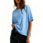 🌸 Tidløs T-shirt med rund hals, ultrablødt og åndbart materiale, afslappet oversized pasform 💫 Luftige korte ærmer – et must-have til hverdagen. Spar 49 % nu!