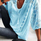 👚 50 % RABAT NU! 🌸 U-halset bluse med hulmønster til kvinder – snøre med kvaster og korte ærmer – afslappet sommerchic 🌿