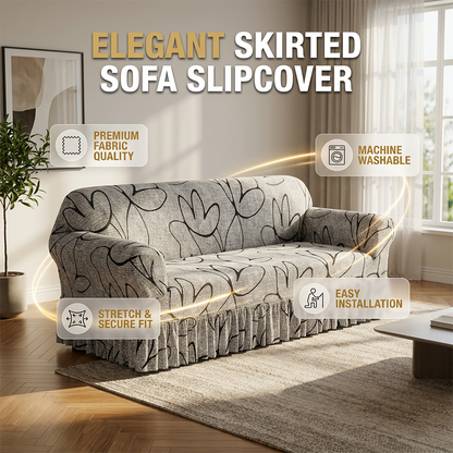 🛋️ BEGRÆNSET TID: 50 % RABAT! 🧵 Universelt, elastisk sofabetræk – med flæset kant og sofabeskyttelse 🏡