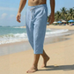 👖☀️🌊 50 % RABAT I BEGRÆNSET PERIODE! Casual capri-bukser til mænd med snøre i taljen – åndbart bomuld, løs pasform, 3/4-længde – perfekte til stranden, parken eller en afslappet weekend 🏖️😎