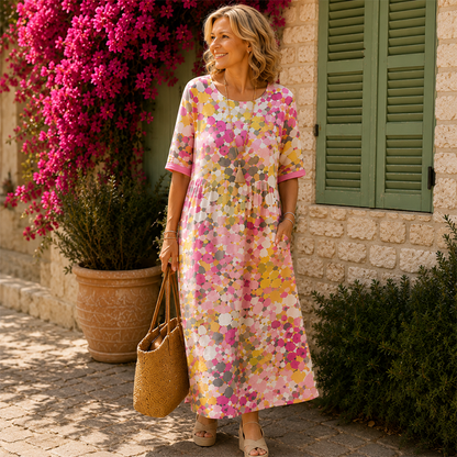 💥✨Tidsbegrænset tilbud med 50 % rabat – 👗Løstsiddende kjole til kvinder med blomsterprint