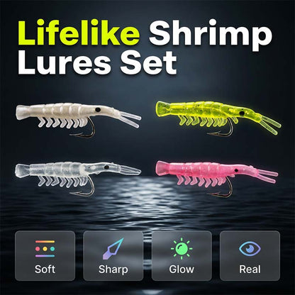 50 stk. selvlysende rejeagn – lyser i mørket og med skarpe kroge 🌙✨🦐🎣