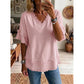💖SIDSTE DAG I UDSALGET – KUN 189,00 kr.!!💖Boho-T-shirt til kvinder med V-udskæring og flossede kanter 🌿 – Løst siddende, åndbar sommertop i blødt bomuld👚
