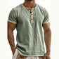 👕Herre-Henley-shirt med korte ærmer og god åndbarhed – Åndbar, struktureret top med kontrastkant✨