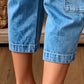👡 Korte jeans med brede ben og stretch — kan styles op eller ned til enhver lejlighedStørrelse