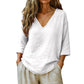 🔥Spring-Summer Essential! Breathable V-Neck 3/4 Sleeve Blouse