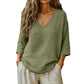 🔥Spring-Summer Essential! Breathable V-Neck 3/4 Sleeve Blouse