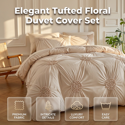 🛏️ 50 % RABAT !!!☁️ Elegant dynebetræk-sæt med plissering