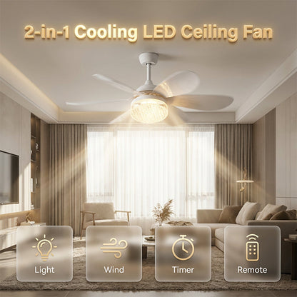 💡2-i-1 LED-loftventilator med kølefunktion💨