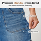 Bermuda-jeansshorts til kvinder med mellemhøj talje og lommer