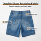 Bermuda-jeansshorts til kvinder med mellemhøj talje og lommer