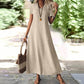 ⌛Tidsbegrænset tilbud – Maxi-kjole til kvinder med korte ærmer og V-udskæring