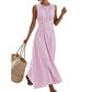 🏖️Ny sommerkollektion –⏰️50 % rabat i en begrænset periode💐👗✨Stribet, ærmeløs maxi-kjole til kvinder i casual stil🎀