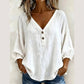 👚✨Casual V-hals-top til kvinder med 3/4-ærmer – en hverdagsbasistop